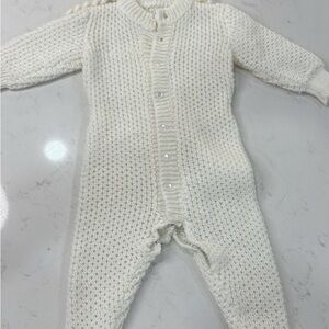 Vintage Cozy Cream Knit Baby One Piece